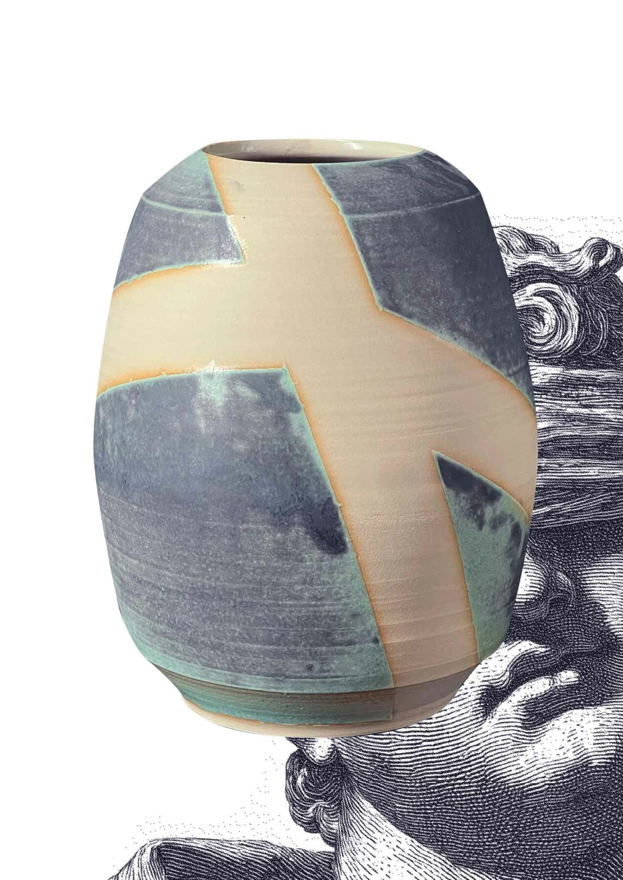 Grand vase bandé