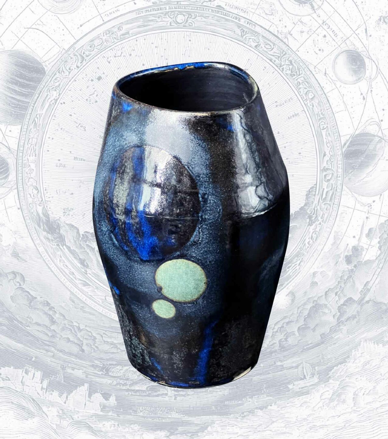 vase base ronde, levre triangle